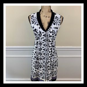 Nicole Miller | Black & White Buttoned Dress | 4